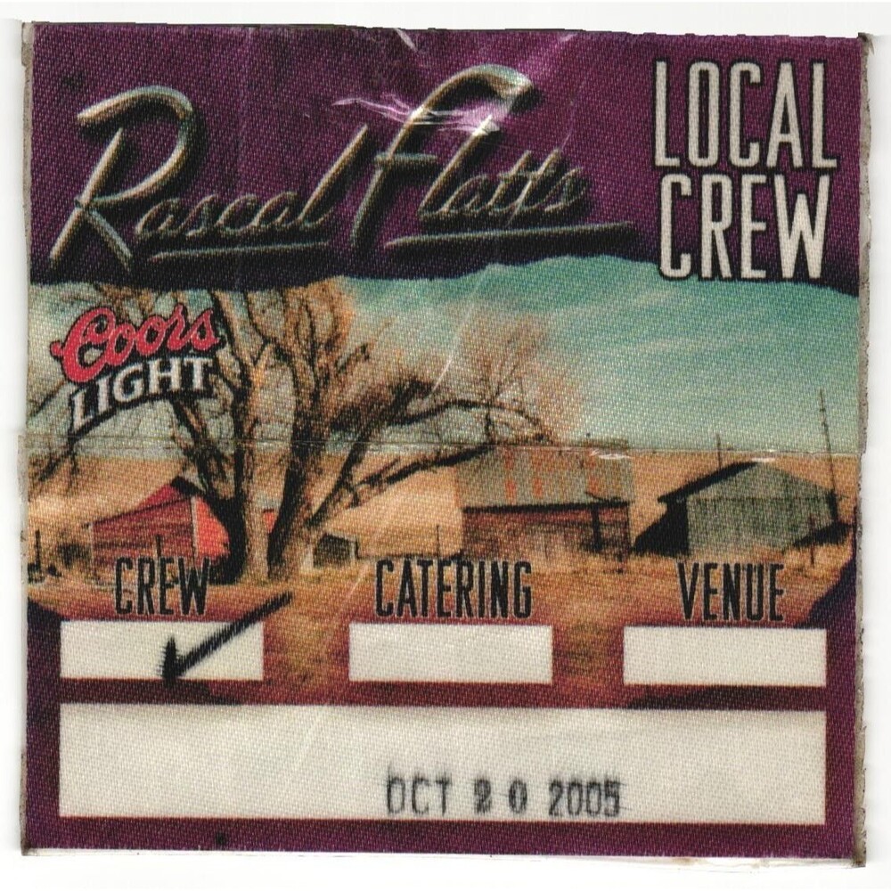Vintage 2005 Rascal Flatts Concert Backstage Pass Local Crew Louisville KY